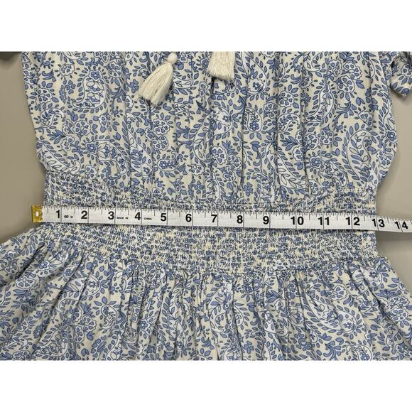 Patrons Of Peace Women Dress M Blue Paisley Tiered Midi Peasant Boho Cottagecore - Picture 8 of 16